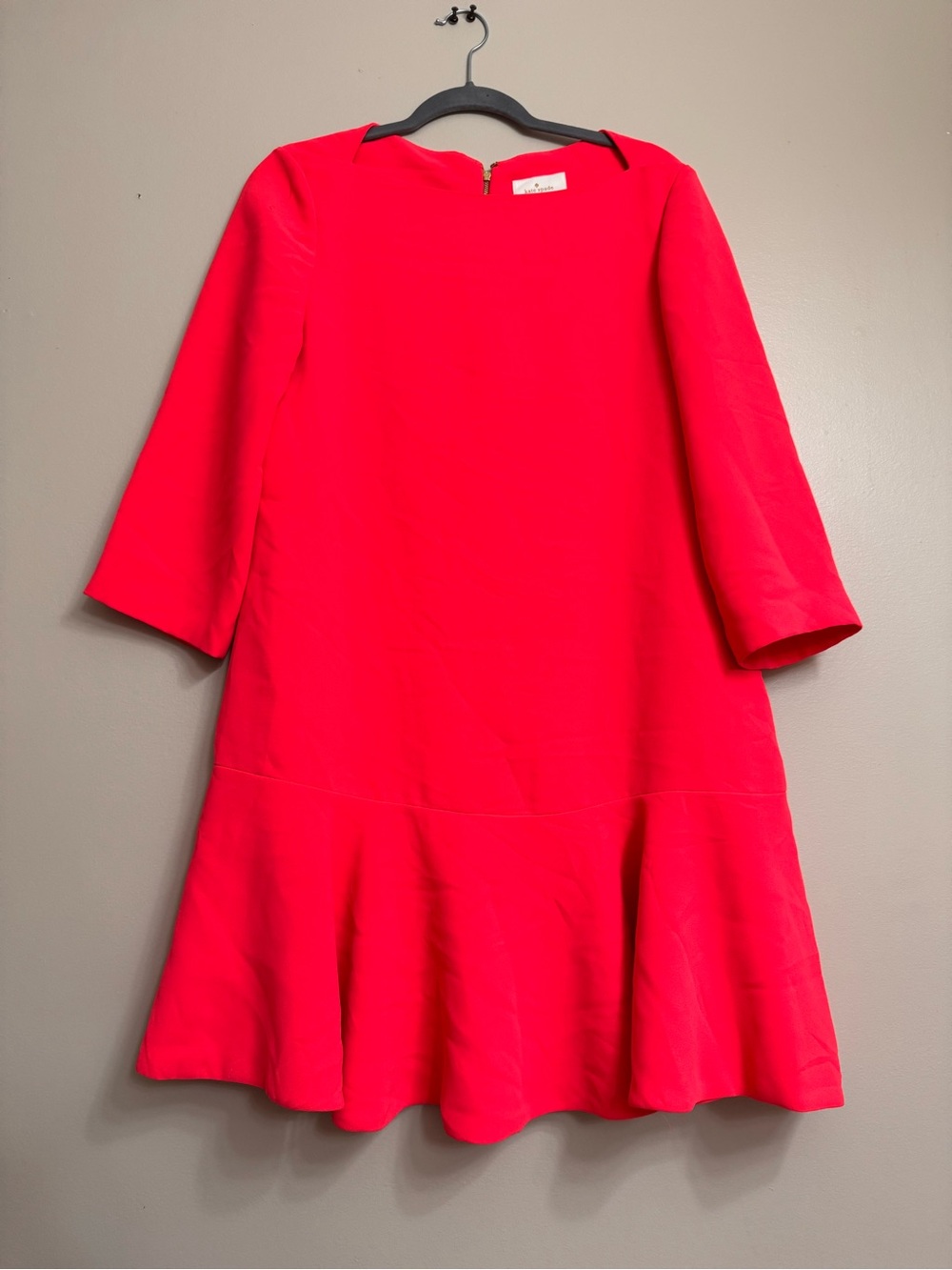 Kate Spade - Bright Pink Drop-Waist Flared Dress